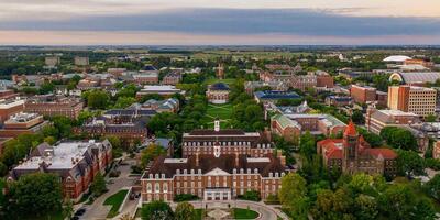 Aerial view of the University of Illinois campus.